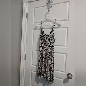 Angie Black and White Floral Maxi Dress